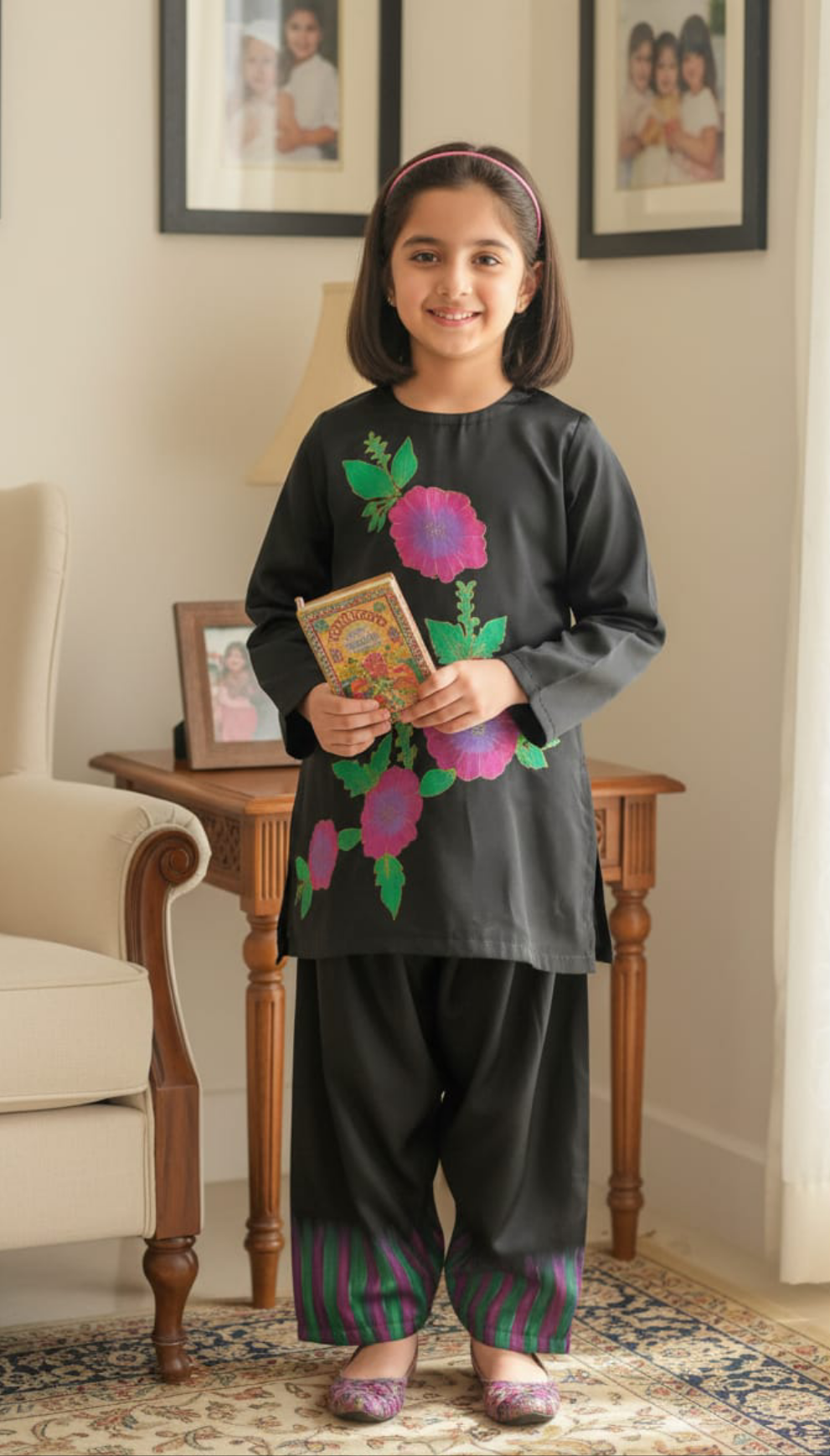 Handpaint on Black Silk