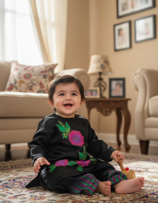 Handpaint on Black Silk