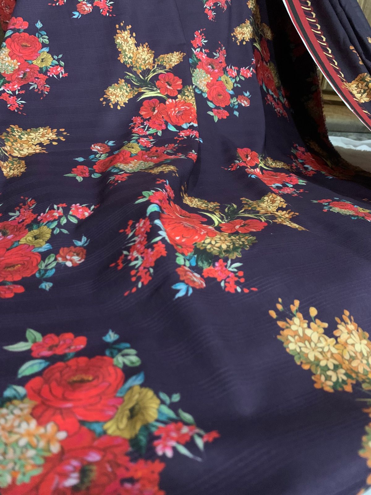 3 piece Barque Doriya Lilan Shirt , Trouser & Lilan Dupatta