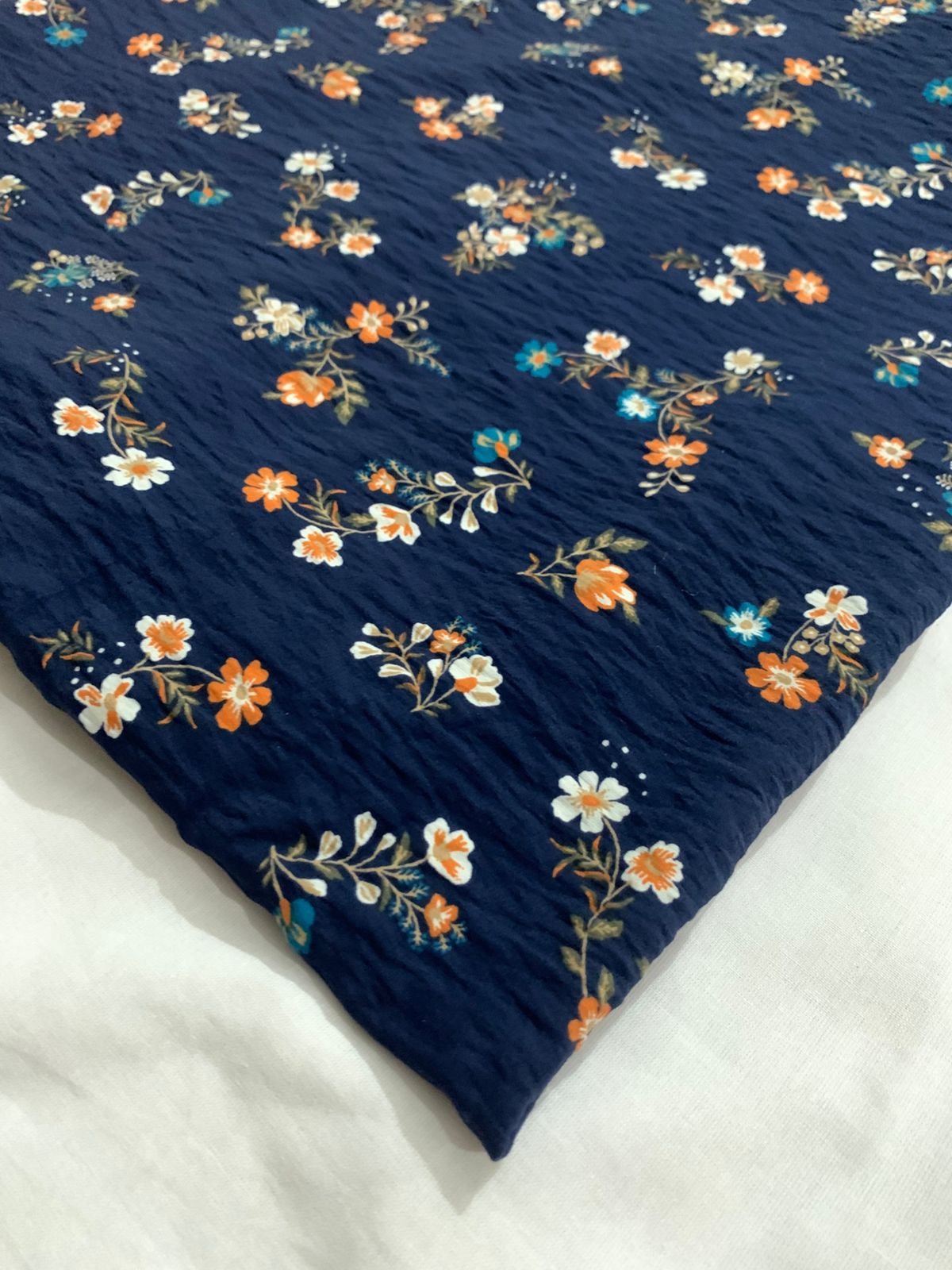 Navy Blue 2 piece Lilan with Floral Print