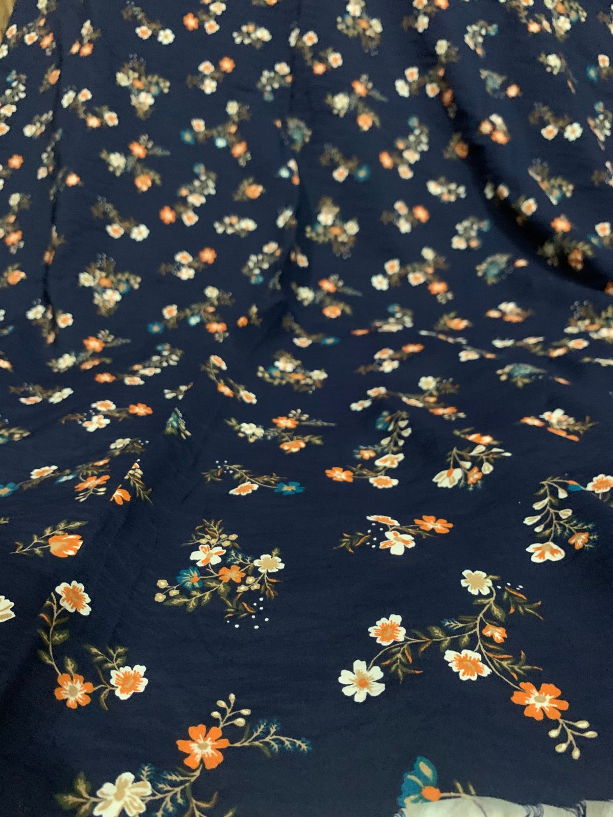 Navy Blue 2 piece Lilan with Floral Print